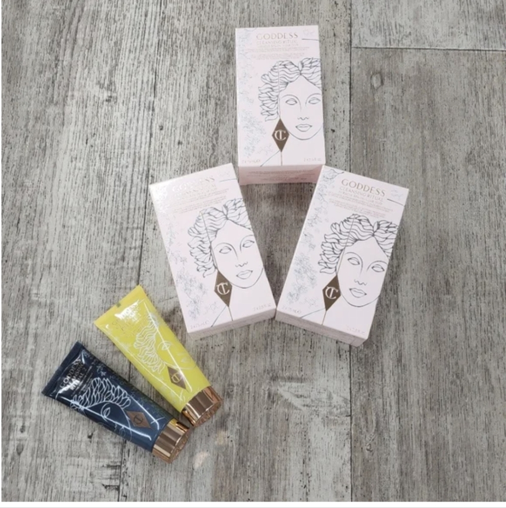 NIP CHARLOTTE TILBURY GODDESS CLEANSING RITUAL 3 PC SET FULL SIZE